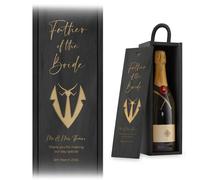 Personalised Wine Box Father of the Bride Custom Laser Engraved Wedding Gift (Black)