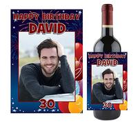 Personalised Wine/Champagne Bottle Photo Label ~ Happy 18th 21st 30th 40th 50th Birthday Gift Idea N86 Any Age