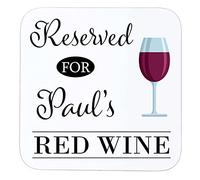 Personalised Wine Coaster - Custom Wooden Drinks Mat - Red Wine Gift