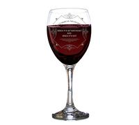 Personalised Wine Glass Engraved Novelty Red White Long Stem Modern Elements Gift Box 250 ml