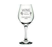 Personalised Wine Glass - Engraved with Wine is My Valentine Design - Custom Gift for Her, Girlfriend, Partner, Birthday, Christmas, Valentines Day