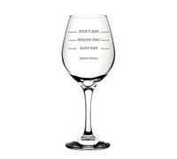 Personalised Wine Glass - Personalised Bad Day Measures Don't Ask Rough Day