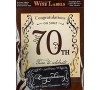 Personalised Wine Label 2 Pack "CONGRATULATIONS ON YOUR 70TH"