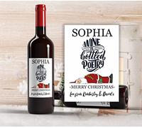 Personalised Wine Labels for Bottles for Christmas Gifts Novelty Presents Your Name Bottled Poetry