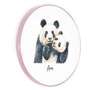 Personalised Wireless Charger For Qi Enabled Phones, Panda with Pink Edge with Name