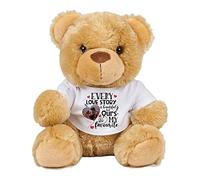 Personalised With ANY IMAGE Every Love Story Is Beautiful, Gift for Boyfriend, Girlfriend, Husband, Wife, Anniversary Present, Cuddly Plush Soft Toys, Teddy Bear. (Brown Teddy)