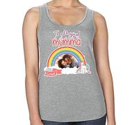 Personalised with Any Image/Name Unicorn Themed to A Magical Mumma Gift for God Mother, Mother’s Day, Mum’s Birthday, Ladies Top Women's Vest. (Heather Grey, L)