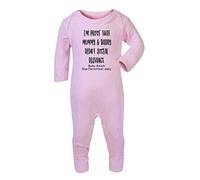 Personalised with Baby Name Proof Mummy and Daddy Didn't Social Distance Statement Baby Romper Jumpsuit with feet, 0-3 Months, Pastel Pink