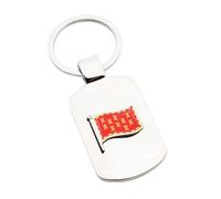 Personalised with Engraved Message, Metal Keyring with Greater Manchester England Wave Flag Design, in a Black Velvet Pouch