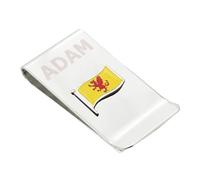 Personalised with Engraved Name Silver Plated Money Clip with Somerset County England Flag, in Gift Box