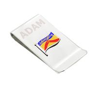 Personalised with Engraved Name Silver Plated Money Clip with Staffordshire County England Flag, in Gift Box