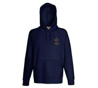 Personalised with Lodge Number Gold Masonic With G Design Navy Hoodie with Front Pocket (UK, Alpha, XL, Regular, Regular)