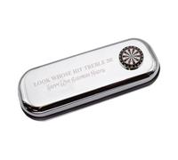 Personalised with Name, 60th Birthday, Design Look Who's Hit Treble 20! Chromed Storage Box Case