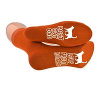 Personalised with Name Best Cat Dad Ever Design Burnt Orange Mens Socks UK 5-12