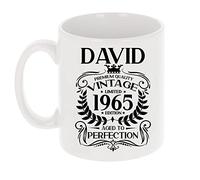 Personalised with Name Birthday Gift for Men Vintage Aged to Perfection Any Year Mug Gift for Coffee Lovers Tea Cup Present for Any Age 11oz Coffee Mug Funny Novelty Mug Gift For Men or Women