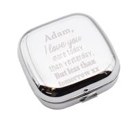 Personalised with Name, I Love You More Design Travel Alarm Clock with Quartz Movement, Chrome Case