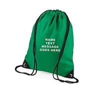 Personalised with your Own Any Name/Message/Text Premium Drawstring Bag PE Gym Kit Birthday/Secret Santa Swimming Bag School P.E Kids Sport Rucksack.