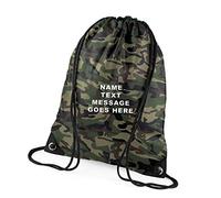 Personalised with your Own Any Name/Message/Text Premium Drawstring Bag PE Gym Kit Birthday/Secret Santa Swimming Bag School P.E Kids Sport Rucksack.