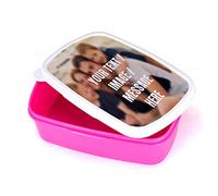 Personalised with Your own Text/Image/Any Name Themed Themed Lunch Box - Back to School, Gift for Children, Gift for Boy and Girl, Gift for Child, Lunch Bag. (Pink)