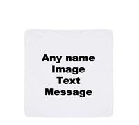 Personalised with Your own Text/Image/Name/Message Themed White Coloured Double Layer Cotton Baby Blanket.