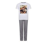 Personalised with Your own Text/Image/Name/Message Themed White Grey Coloured Cotton Nightwear Clothes Sleepwear Kids Pyjamas Sets 2 Piece Outfit Xmas Gift. (9-10 Years)