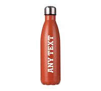 Personalised with Your Own Text/Message/Any Name 500 ML-17 OZ Double Walled Insulated Stainless Steel Bottle Leak Proof Keeps Hot and Cold Drinks for Outdoor Sports. (Orange)