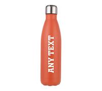 Personalised with Your Own Text/Message/Any Name 500 ML-17 OZ Double Walled Insulated Stainless Steel Bottle Leak Proof Keeps Hot and Cold Drinks for Outdoor Sports. (Matt Orange)