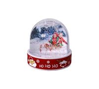 Personalised with Your own Text,Name,Image themed Photo Snow Globe Dome Glitter Shaker. (Christmas Red - Ho Ho Ho)