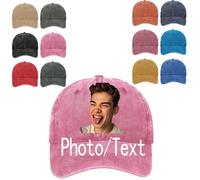 Personalised Women/Men's Baseball caps, Golf hat, Custom Photo/Text Adjustable Sun Caps Unisex, Gift for Mother Father Man Woman Friend Kids Birthday Christmas Valentine's Day (C)