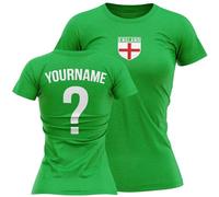 Personalised Womens England T Shirt Goalkeeper Kit Goalie Tee English Ladies Football Supporter Top Name Number, L, Irish Green