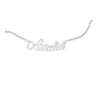 Personalised women's necklace with name - wear your name - stainless steel and hypoallergenic - colour: silver. Designed in Italy., Stainless Steel