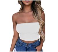 Personalised Womens Tube Top Custom Strapless Crop Top Customised Your Own Basic Vest Backless Sleeveless Bandeau Tops Add Text and Photo Plus Size Seamless Going Out Vest Light Support Cami M