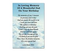 Personalised Wonderful Dad On Your Birthday Memorial Card Graveside Poem & Ground Stake F50