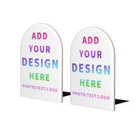 Personalised Wood Book Ends for Shelves Add Your Own Photo/Logo/Text Design Personalized A Pair Bookends Book Stand Book Holders Stopper for Family Office