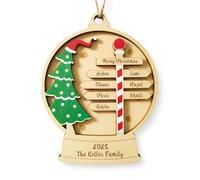 Personalised Wood Christmas Ornaments Gifts with Your Family Names, Custom Christmas Wooden Ornament Gift for Mom Dad Grandma Grandpa Family Friends- Personalised Wooden Christmas Ornaments Gifts