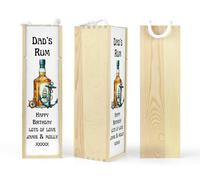 Personalised Wooden 70cl Bottle Presentation Gift Box For Bottle of Rum|Whisky For 18th|21st|30th|40th|50th|60th|70th|80th|Birthday|Father's Day|Mother's Day|Christmas|Dad|Grandad