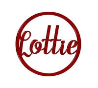 Personalised wooden Any name colour hoop Acrylic wreath Circle Loop Plaque 20cm (Red Mirror)