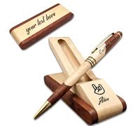 Personalised Wooden Ballpoint Pen Gift Set with Name Personalized Wood Pen Set with Engraved Business Wood Pens Gift for Men Women Boss Teacher Co-worker Friends (Personalised Pens 1)
