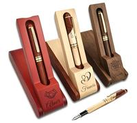 Personalised Wooden Ballpoint Pen Gift Set with Name Personalized Wood Pen Set with Engraved Business Wood Pens Gift for Men Women Boss Teacher Co-worker Friends (Personalised Pens 6)