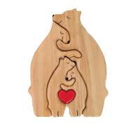Personalised Wooden Bears Family Puzzle Gifts with Names, Custom Wooden Puzzles, Customized Jigsaw Puzzle with 2-8 Name,Customized for Mom, Dad for Grandma, Birthday Present,Home Decor