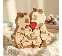 Personalised Wooden Bears Family Puzzle with 2-9 Family Names, Custom We are One for Home Decor and Birthday House Warming Gifts for Mom, Dad, Grandma