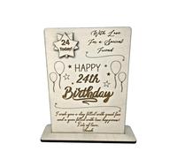 Personalised Wooden Birthday Card with Custom Message - Freestanding Happy Birthday Keepsake, Unique Gift Idea for Friends & Family, Handmade Wooden Greeting
