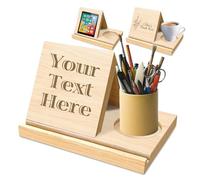 Personalised Wooden Book Rest with Cup Holder Custom Solid Oak Desktop Book Holder Stand for Page Rest Gifts for Readers Teachers Writers Home Decor