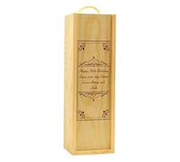 Personalised Wooden Champagne Gift Box | Printed Modern Ornate Vintage Design Wooden Box with Rope Handle | Perfect for Birthday Wedding Anniversary | Print with Any Name Message Occasion and Date