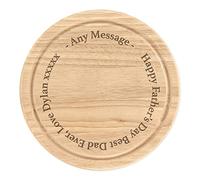 Personalised Wooden Chopping Cheese Board Round 25cm Custom Any Message Outer Circle