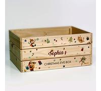 Personalised Wooden Christmas Eve Box, Snowman & Father Box