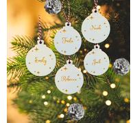 Personalised Wooden Christmas Tree Decoration. Add 1 first name. Christmas Hanging Decoration for Xmas Tree. Plywood. AgiftforyouUK