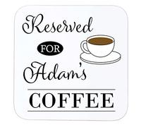 Personalised Wooden Coaster Gift | Coffee Drinker Drinks Mat | Custom Printed with Name