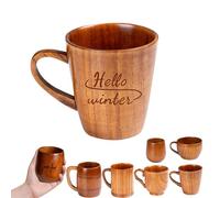 Personalised Wooden Drinking Cup, Custom Jujube Wood Mug with Logo Text, Beer Coffee Cup Milk Container, Custom Name Cup for Men Women Novelty Birthday Christmas Work Gifts Mug (D)