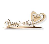 Personalised Wooden Freestanding Heart including any Age and your personal Engraved Birthday Gift Message, 21st 30th 40th 50th 60th 70th